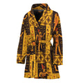 Egyptian Gods And Hieroglyphs Print Women's Bathrobe