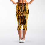 Egyptian Gods And Hieroglyphs Print Women's Capri Leggings