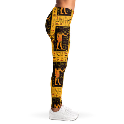 Egyptian Gods And Hieroglyphs Print Women's Leggings
