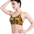 Egyptian Gods And Hieroglyphs Print Women's Sports Bra