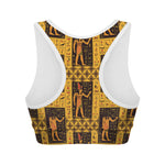 Egyptian Gods And Hieroglyphs Print Women's Sports Bra