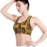 Egyptian Gods And Hieroglyphs Print Women's Sports Bra
