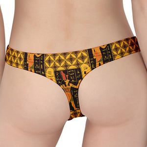 Egyptian Gods And Hieroglyphs Print Women's Thong