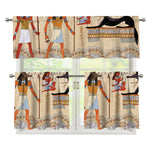 Egyptian Gods And Pharaohs Print 3 Piece Kitchen Curtains