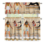 Egyptian Gods And Pharaohs Print 3 Piece Kitchen Curtains