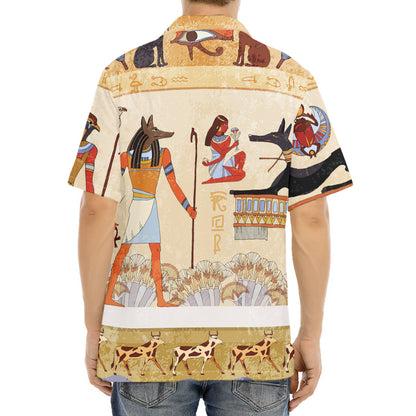 Egyptian Gods And Pharaohs Print Aloha Shirt
