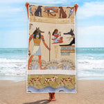 Egyptian Gods And Pharaohs Print Beach Towel