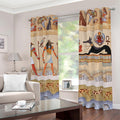 Egyptian Gods And Pharaohs Print Dimout Grommet Curtains
