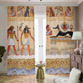 Egyptian Gods And Pharaohs Print Dimout Pencil Pleat Curtains