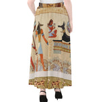 Egyptian Gods And Pharaohs Print Chiffon Maxi Skirt