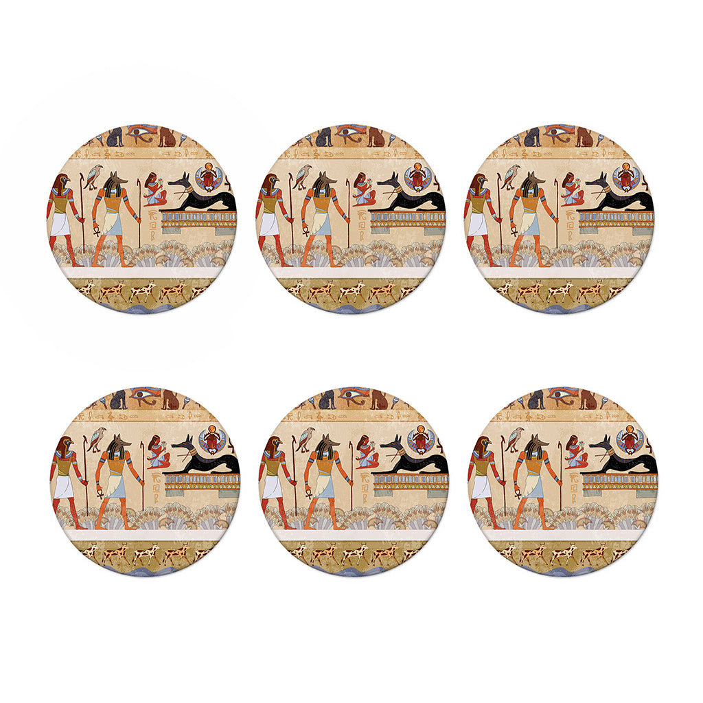 Egyptian Gods And Pharaohs Print Coaster Set