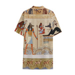 Egyptian Gods And Pharaohs Print Cotton Hawaiian Shirt