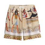 Egyptian Gods And Pharaohs Print Cotton Shorts