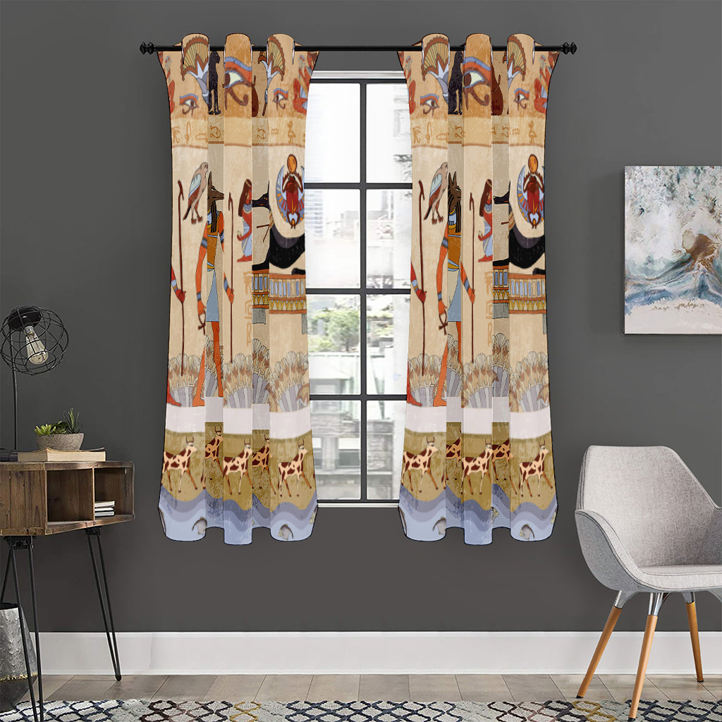 Egyptian Gods And Pharaohs Print Curtain