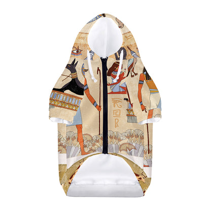 Egyptian Gods And Pharaohs Print Dog Zip Up Hoodie