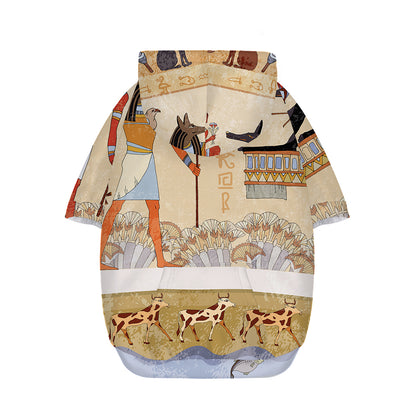 Egyptian Gods And Pharaohs Print Dog Zip Up Hoodie