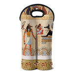 Egyptian Gods And Pharaohs Print Double Neoprene Wine Tote