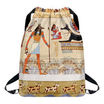Egyptian Gods And Pharaohs Print Drawstring Backpack