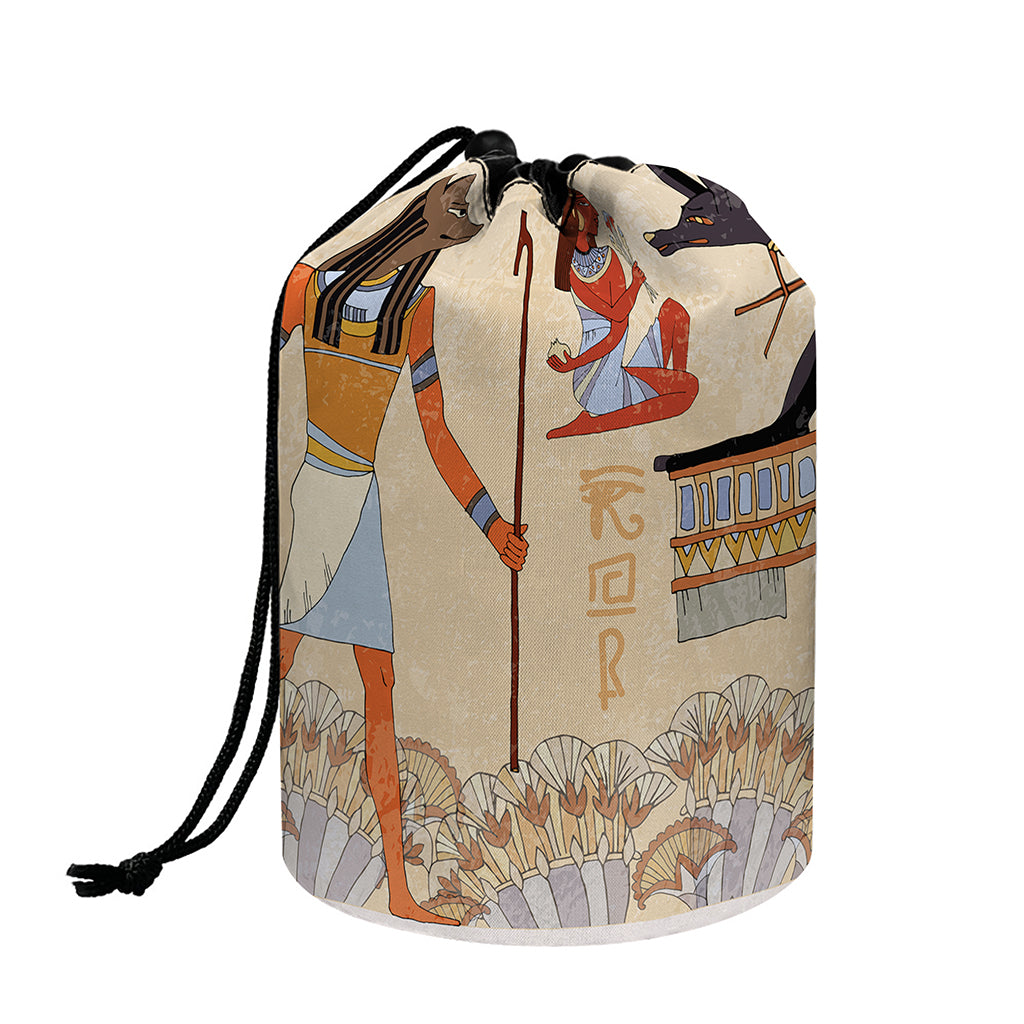 Egyptian Gods And Pharaohs Print Drawstring Makeup Bag