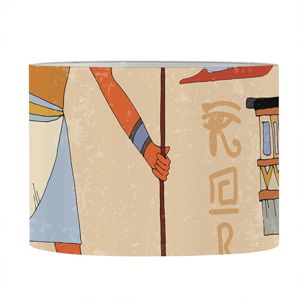 Egyptian Gods And Pharaohs Print Drum Lamp Shade