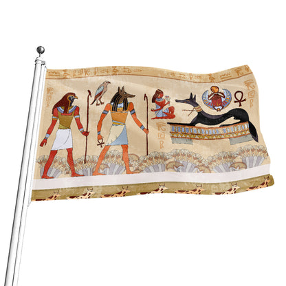 Egyptian Gods And Pharaohs Print Flag