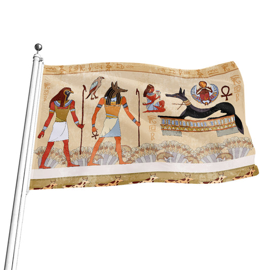Egyptian Gods And Pharaohs Print Flag