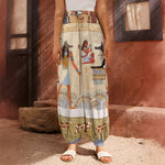 Egyptian Gods And Pharaohs Print Harem Pants
