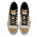 Egyptian Gods And Pharaohs Print High Top Leather Sneakers