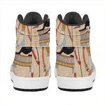 Egyptian Gods And Pharaohs Print High Top Leather Sneakers
