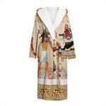 Egyptian Gods And Pharaohs Print Hooded Bathrobe