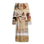 Egyptian Gods And Pharaohs Print Hooded Bathrobe