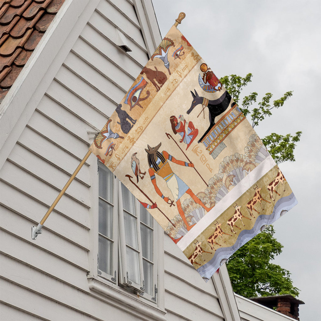 Egyptian Gods And Pharaohs Print House Flag