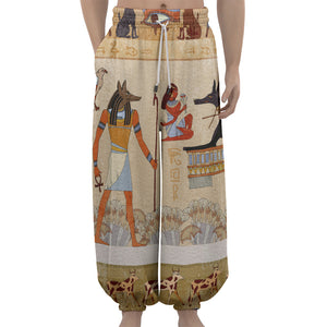 Egyptian Gods And Pharaohs Print Lantern Pants