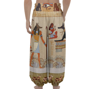 Egyptian Gods And Pharaohs Print Lantern Pants