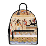 Egyptian Gods And Pharaohs Print Leather Backpack