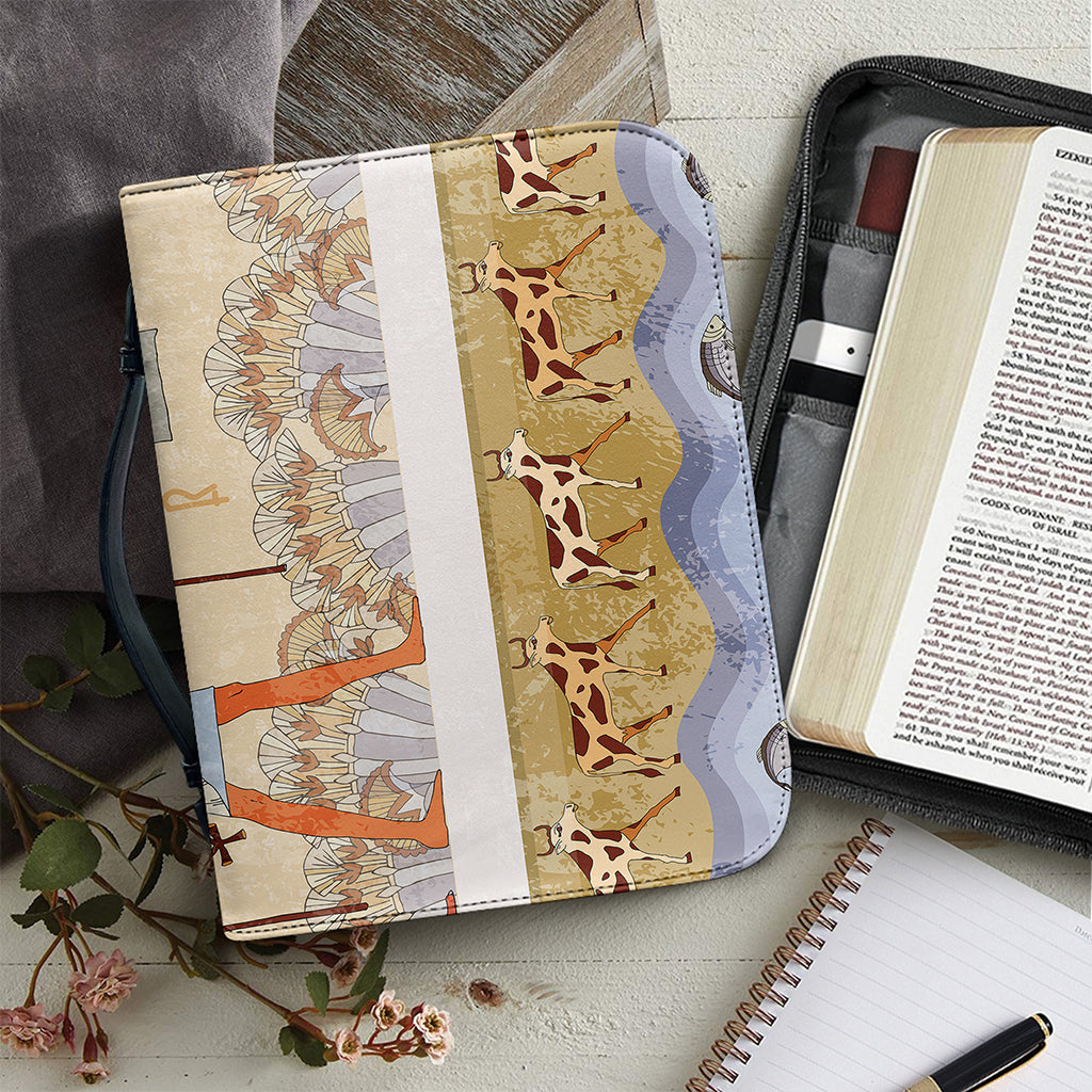 Egyptian Gods And Pharaohs Print Leather Bible Cover