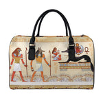 Egyptian Gods And Pharaohs Print Leather Duffle Bag
