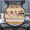 Egyptian Gods And Pharaohs Print Leather Spare Tire Cover