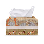Egyptian Gods And Pharaohs Print Leather Tissue Box Cover