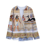 Egyptian Gods And Pharaohs Print Long Sleeve Short Coat