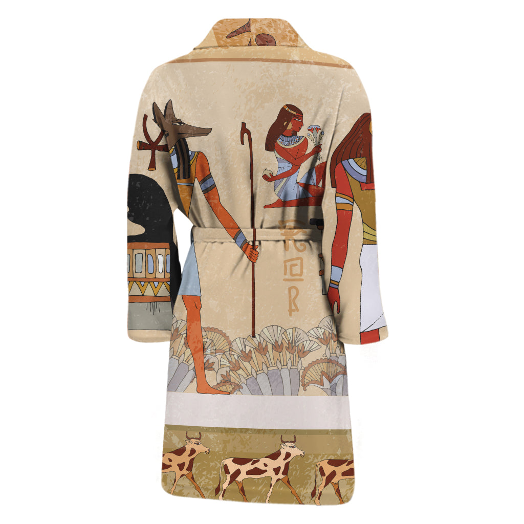 Egyptian Gods And Pharaohs Print Men's Bathrobe