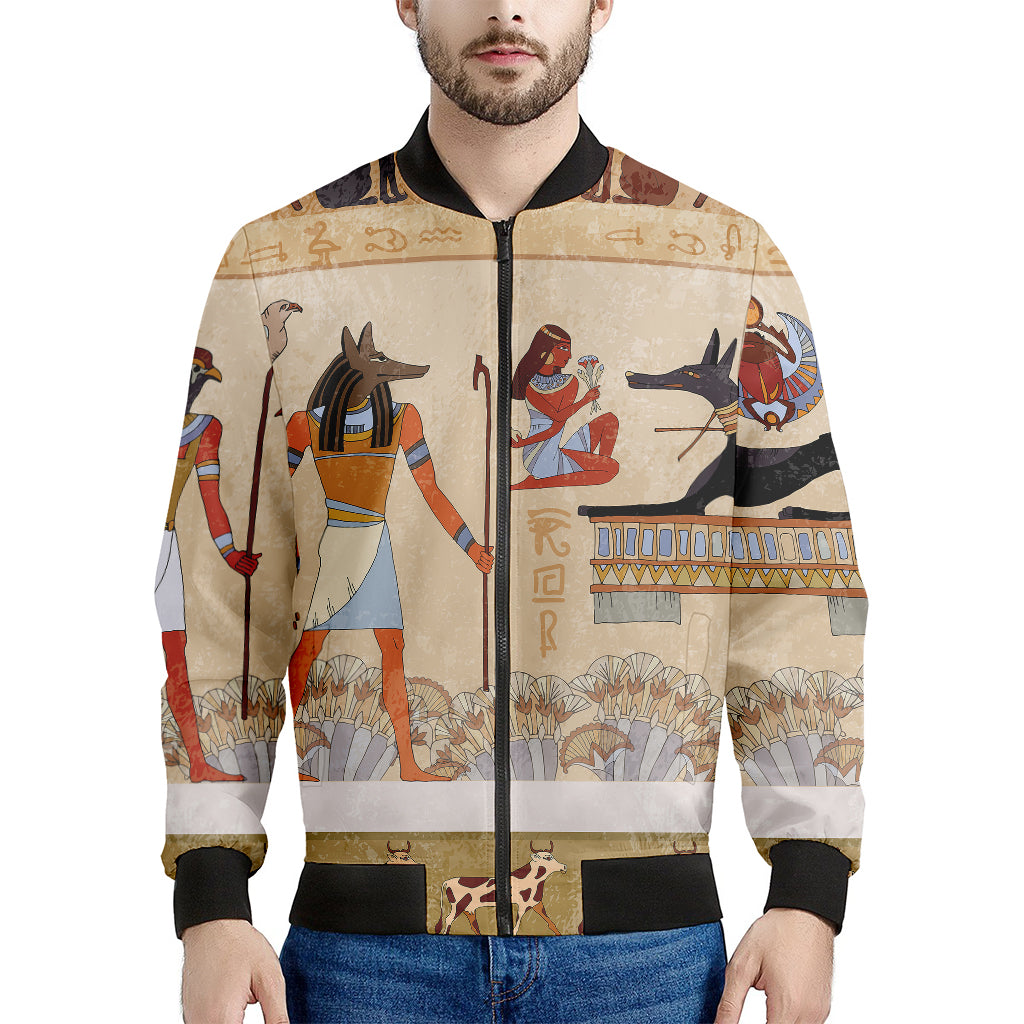 Egyptian Gods And Pharaohs Print Men's Bomber Jacket