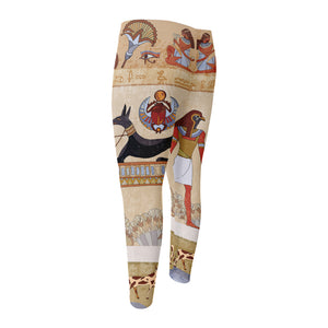 Egyptian Gods And Pharaohs Print Men's Compression Pants