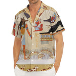 Egyptian Gods And Pharaohs Print Men's Deep V-Neck Shirt