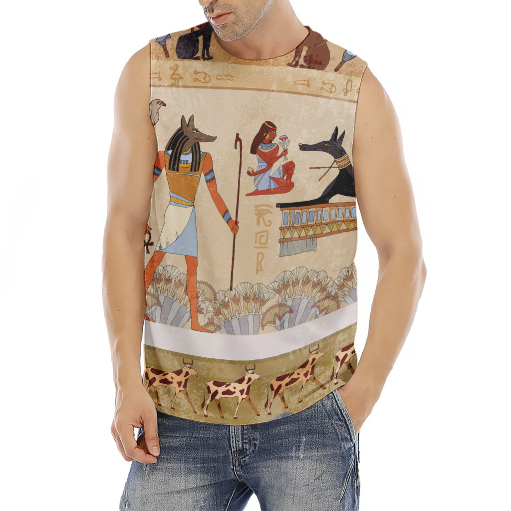 Egyptian Gods And Pharaohs Print Men's Fitness Tank Top