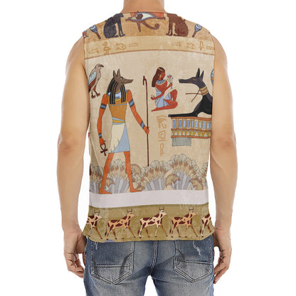 Egyptian Gods And Pharaohs Print Men's Fitness Tank Top
