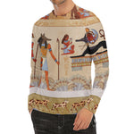 Egyptian Gods And Pharaohs Print Men's Long Sleeve Rash Guard