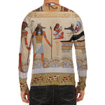 Egyptian Gods And Pharaohs Print Men's Long Sleeve Rash Guard