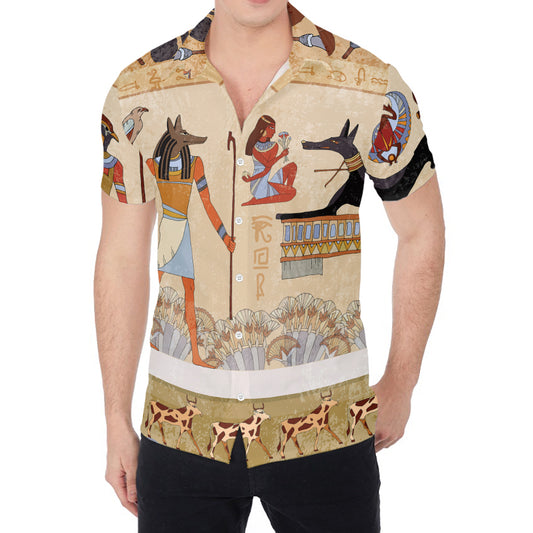 Egyptian Gods And Pharaohs Print Men's Shirt