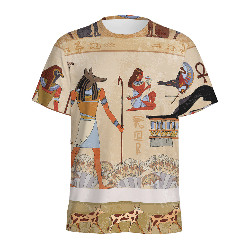 Egyptian Gods And Pharaohs Print Men's Sports T-Shirt